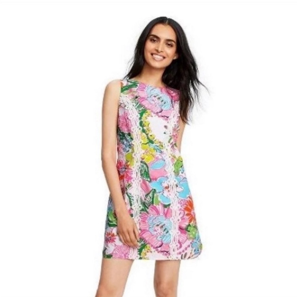 Lilly Pulitzer for Target Nosey Posie Sleeveless Round Neck Shift Mini Dress.